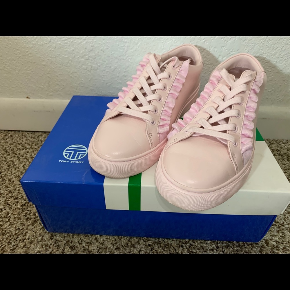 Tory Burch Sport Ruffle Sneaker in Shell Pink